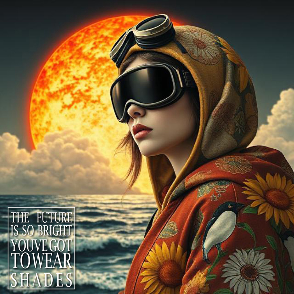 Erika Artaker The Future is so bright you' ve got to wear shades – poster – girl rising sun – ai generated images